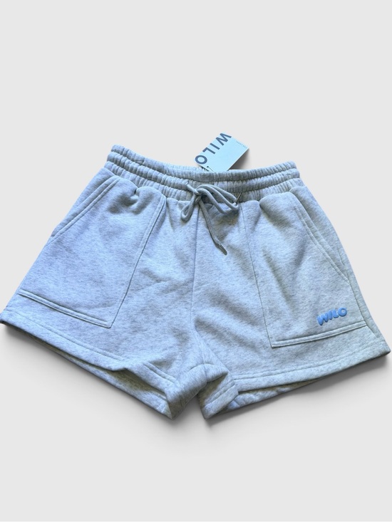 Wilo The Label Pants - Wilo The Label Logo Fleece Jog Shorts XS White Marle Gray NWT $68